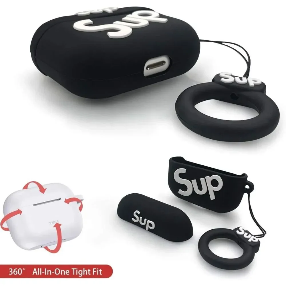 Apple AirPods Pro (Gen 1&2) Case/Cover - Black Sup Silicone Airpods Pro Cover